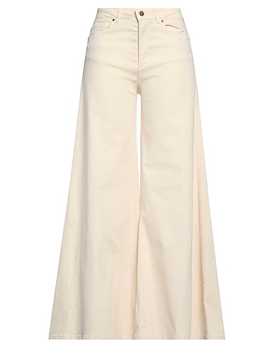 D.EXTERIOR Casual trouser Beige 85% Cotton, 15% Elastane