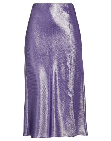 FORTE_FORTE Midi skirt Purple 62% Cotton, 22% Viscose, 16% Metallic Polyester, Acetate, Cupro