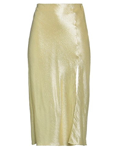 FORTE_FORTE Gonna midi Giallo pastello 62% Cotone, 22% Viscosa, 16% Poliestere metallizzato, Acetato, Cupro