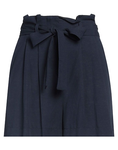 ANGELA DAVIS Shorts & Bermuda Midnight blue 60% Viscose, 40% Linen