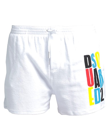 DSQUARED2 Swim shorts White 80% Cotton, 20% Elastane
