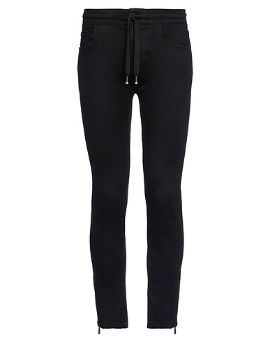 DOLCE&GABBANA Denim pants Black 90% Cotton, 6% Polyester, 4% Elastane, Zamak, Calfskin