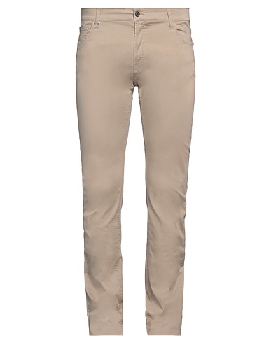 GREY DANIELE ALESSANDRINI Casual trouser Khaki 97% Cotton, 3% Lyocell