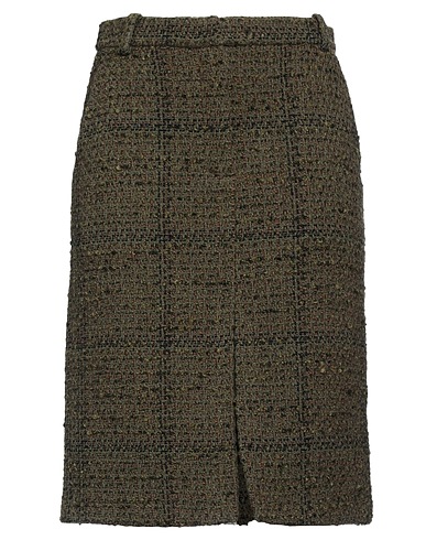 PINKO Midi skirt Military green 50% Cotton, 26% Acrylic, 14% Wool, 10% Polyester