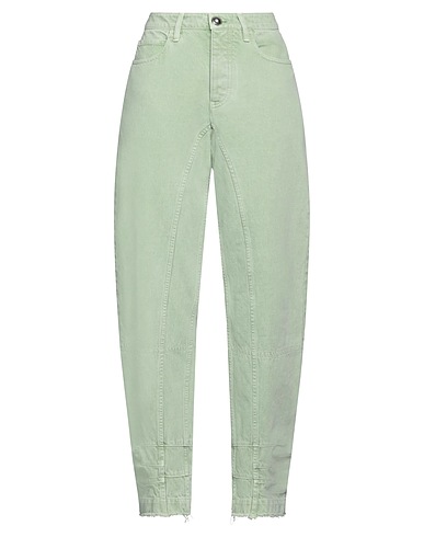 JIL SANDER Denim trousers Light green 100% Cotton