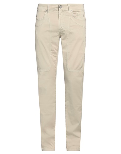 JECKERSON Casual pants Beige 98% Cotton, 2% Elastane