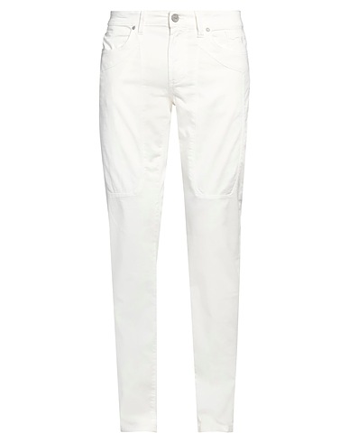 JECKERSON Casual pants White 98% Cotton, 2% Elastane