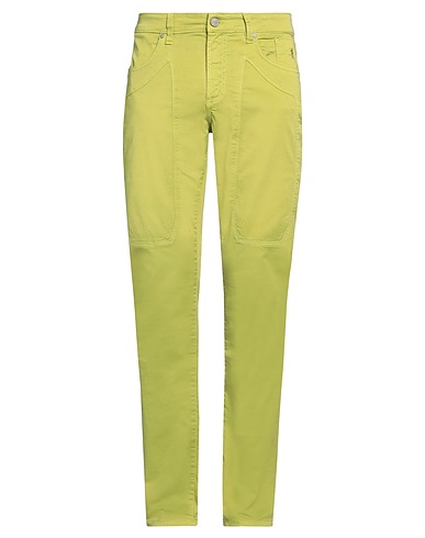 JECKERSON Casual trouser Lime green 98% Cotton, 2% Elastane