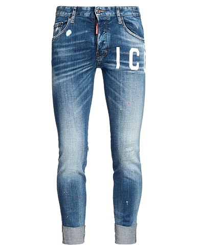 DSQUARED2 Jambe droite Bleu 98% Coton, 2% Élasthanne