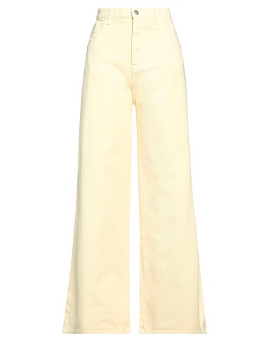 JUCCA Denim pants Pastel yellow 100% Cotton