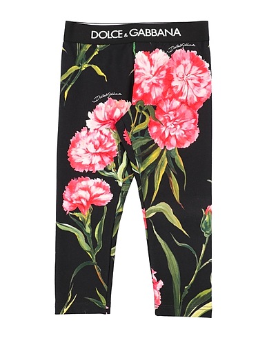 DOLCE&GABBANA Leggings Black 90% Cotton, 10% Elastane, Polyester, Polyamide