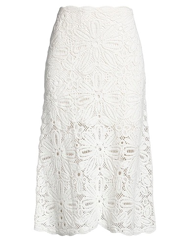 MAJE Midi skirt White 100% Cotton