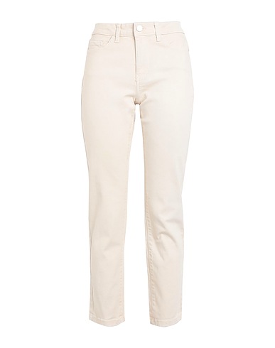 VILA Denim trousers Cream 79% Cotton, 20% Recycled cotton, 1% Elastane