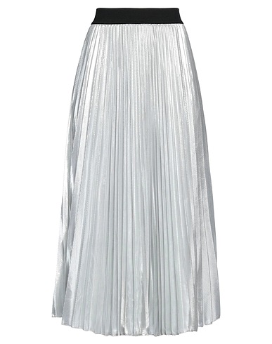 MAJE Midi skirt Silver 100% Polyester, Elastane