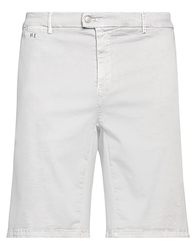 TRAMAROSSA Shorts jeans Grigio chiaro 87% Cotone, 9% Poliestere, 4% Elastan