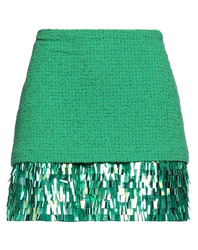PINKO Mini skirt Green 55% Cotton, 35% Acrylic, 10% Polyester