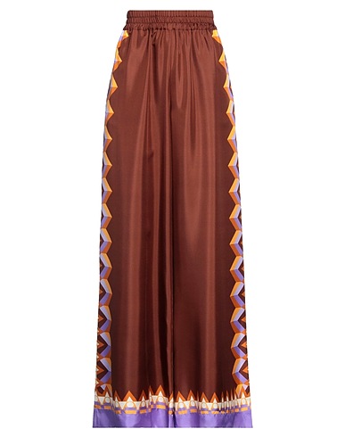 LA DOUBLE J Casual trouser Brown 100% Silk