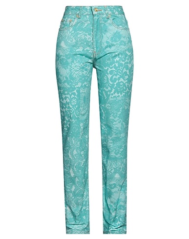 GANNI Denim pants Turquoise 100% Cotton