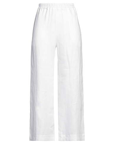 HUBERT GASSER Casual pants White 100% Linen
