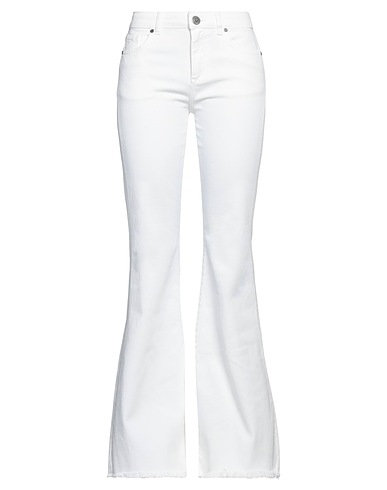 GAëLLE Paris Denim trousers Ivory 97% Cotton, 3% Elastane