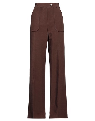 MERCI ITALIA Casual trouser Brown 60% Viscose, 40% Linen, Cotton
