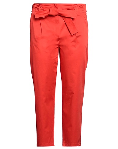 EMME by MARELLA Casual pants Tomato red 96% Cotton, 4% Elastane