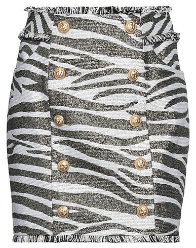 BALMAIN Mini skirt White 55% Viscose, 23% Cotton, 13% Polyester, 7% Metallic Polyester, 2% Other Fibres