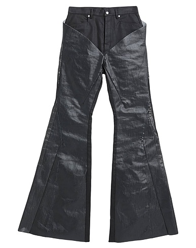 RICK OWENS Denim pants Black 100% Cotton, Elastomultiester, Rubber