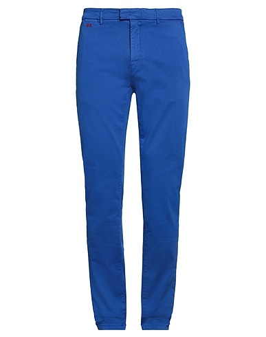 TRAMAROSSA Casual pants Bright blue 87% Cotton, 9% Polyester, 4% Elastane