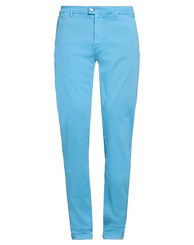 TRAMAROSSA Casual pants Turquoise 87% Cotton, 9% Polyester, 4% Elastane