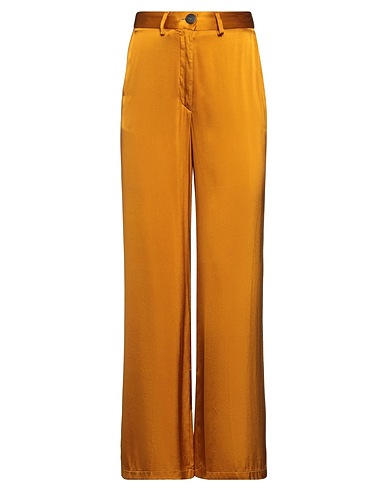 FORTE_FORTE Pantalone Giallo ocra 96% Seta, 4% Elastan