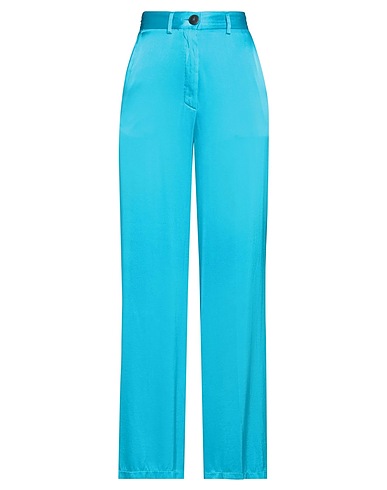 FORTE_FORTE Casual trouser Azure 96% Silk, 4% Elastane