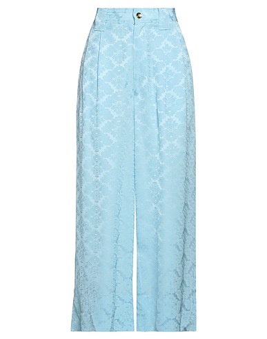 GANNI Casual trouser Sky blue 54% Acetate, 46% Viscose