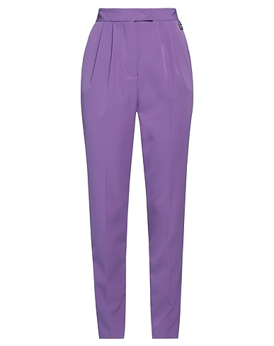 GAëLLE Paris Casual pants Purple 88% Polyester, 12% Elastane