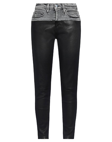 AMIRI Denim trousers Black 92% Cotton, 6% Elastomultiester, 2% Elastane, Cow leather