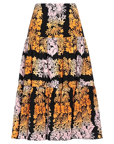 SANDRO Midi skirt Black 59% Cotton, 40% Viscose, 1% Elastane