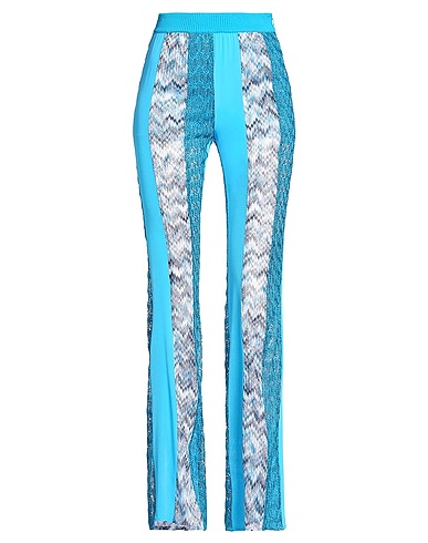 MISSONI Casual trouser Azure 50% Viscose, 33% Silk, 11% Cupro, 6% Polyester