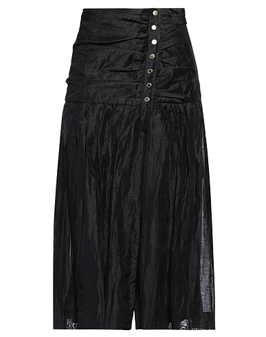 SANDRO Midi skirt Black 86% Linen, 14% Polyester