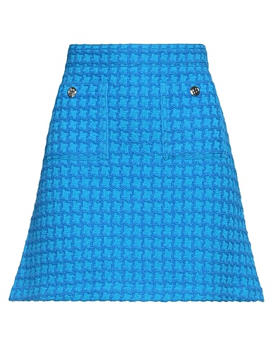 SANDRO Mini skirt Azure 33% Viscose, 31% Cotton, 29% Polyamide, 6% Wool, 1% Elastane