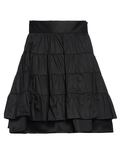 SANDRO Mini skirt Black 100% Cotton, Polyester, Acetate