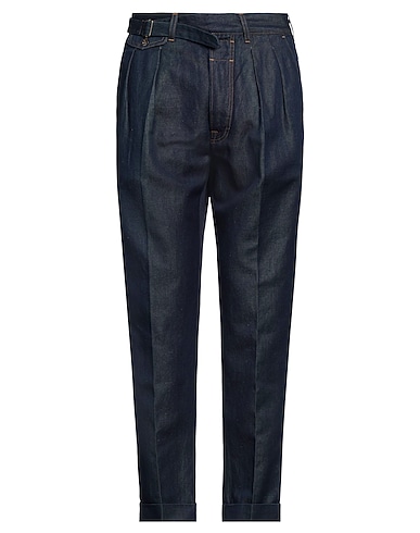 LARDINI Denim pants Blue 56% Cotton, 44% Linen