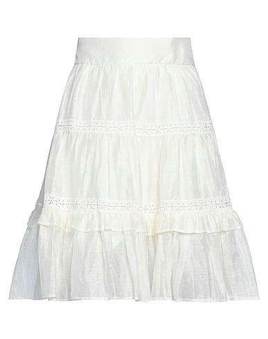 SANDRO Mini skirt White 86% Linen, 14% Polyester