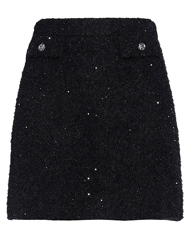 SANDRO Mini skirt Black 36% Cotton, 25% Polyamide, 21% Acrylic, 15% Wool, 3% Textile fibers