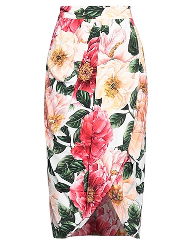 DOLCE&GABBANA Jupe mi-longue Blanc 97% Viscose, 3% Élasthanne