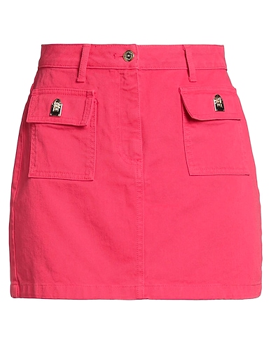 ELISABETTA FRANCHI Denim skirt FUCSIA 100% Cotton, Leather