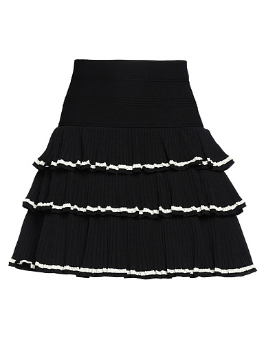 SANDRO Mini skirt Black 53% Viscose, 45% Nylon, 2% Elastane