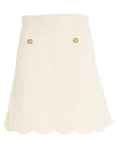 SANDRO Mini skirt Cream 58% Viscose, 41% Polyamide, 1% Elastane
