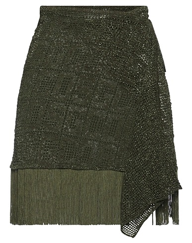 GCDS Mini skirt Green 70% Viscose, 15% Polyester, 15% Metallic fiber