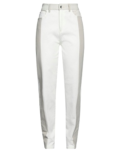 EMPORIO ARMANI Denim trousers White 98% Cotton, 2% Elastane