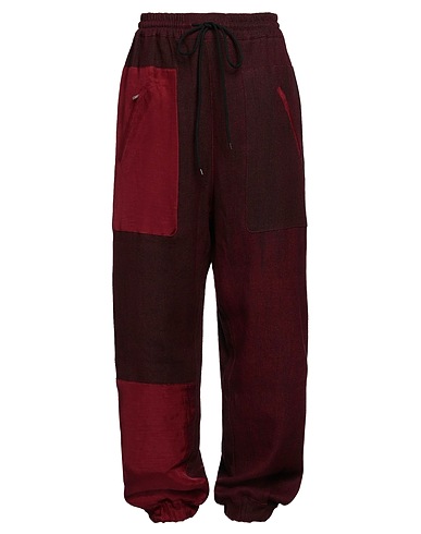GOLDEN GOOSE Casual pants Burgundy 86% Linen, 13% Cotton, 1% Elastane